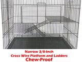 3-Levels Easy Portable Collapsible Ferret Chinchilla Sugar Glider Rats Mouse Animal Critter Chew-Proof Metal Carrier Travel Cage with Narrow 3/8-Inch Bar Spacing Easy to Setup No Tools Needed