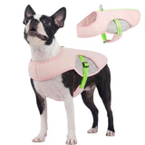 IECOii Dog Cooling Vest for Summer, Lightweight Breathable Dogs Cooler Shirt with Leash Ring, Adjustable Cool Jacket Reflective Pet Cooling Harness for Outdoor Walking, Hiking, Beach, Pink, Size M