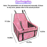 UHANBUT Pet Car Seat, Breathable & Waterproof Oxford Dog Car Booster Seats with Seat Belt and Mesh Window, Portable Foldable Travel Look Out Bag for Small Medium Dogs & Cats (Pink, 1PC)