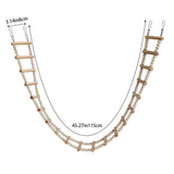 Bird Ladder Bridge, Wooden Pet Hamster Climbing & Swing Toys, Cage Accessories for Birds Rats Parrots Hamster Squirrel Sugar Gliders Parakeets Cockatiels - 20 Steps - 45.3 x 3.14 Inch