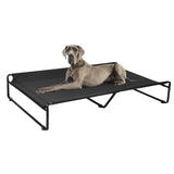 Veehoo Original Outdoor Elevated Dog Bed, Cooling Raised Dog Cot for Large Dogs, Portable Standing Pet Hammock Platform with Washable Breathable Mesh, No-Slip Feet, XX-Large, Black, CWC2201