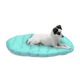 Furhaven Outdoor Travel Dog Bed for Small Dogs w/ Carry Bag, Washable & Foldable, Great for Crates & Kennels - Trail Pup Travel Pillow Mat w/ Stuff Sack Bag - Aqua/Granite Gray, Small