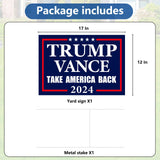 Probsin Trump Vance 2024 Yard Sign 12" x 17" Double Sided Blue Take America Back Voted for President Trump Vice President JD Vance Outdoor Decorations for Lawn, Garden, Window, Party Supplies