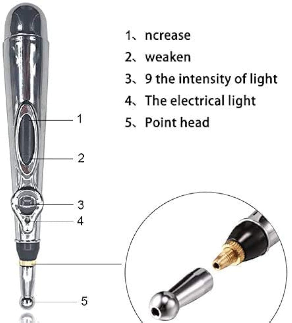 Acupuncture Pen 3-in-1 Electronic Acupuncture Pen for Pain Relief, Powerful Meridian Energy Pulse Massage Pen, Includes Massaging Gel