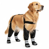 YAQUHO Upgraded Dog Suspender Boots, Waterproof Dog Rain Boot, Anti-Slip Winter Snow Dog Shoes Leggings, Adjustable Suspender Boots for Large Dogs, Paws Protector for Outdoor Dogs Walking Hiking (L)