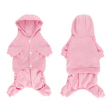 LifeWheel Hoodie, Pet Jumpsuit Fleece Sweatshirt Buttons, Clothes, LifeWheel Cold Weather Coats, Pajamas, Winter Warm Cotton Puppy Hoodie 4 Legs Small Medium Large Dogs Cats Boy Girl Black + Pink