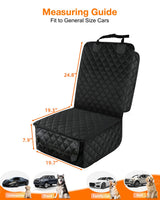PETICON Waterproof Front Seat Car Cover 2 Pack, Full Protection Dog Car Seat Cover with Side Flaps, Nonslip Scratchproof Captain Chair Seat Cover Fits for Cars, Trucks, SUVs, Jeep, Black