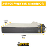 KOPEKS Dog Bed Replacement Cover Memory Foam Beds - Extra Large (Jumbo Size) - Deluxe Grey