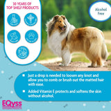 EQyss Survivor Pet Detangler - Smooths Out Knots, Tangles, & Mats - Great for Longhair Breeds, Tails, Feathers - Adds Shine, No Sticky Residue (4 oz)..