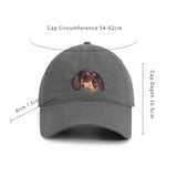 Dachshund Baseball Cap for Dog Lovers – Adjustable Cotton Hat with Embroidered Brown Dachshund, Dark Gray Unisex Cap, Gift for Wiener Dog Owners & Pet Parents