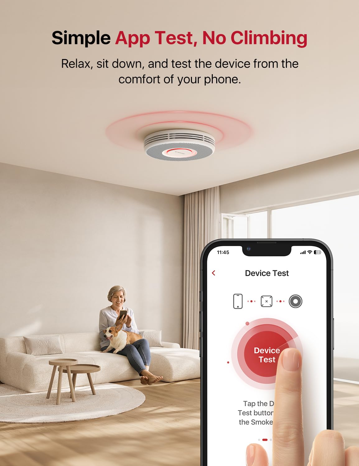 X-Sense Smart Smoke Detector with Voice Alerts and 17 Locations, Wi-Fi Smoke Alarm with SBS50 Base Station (Not Included), Test from APP, Wireless Interconnected Fire Alarm, Model XS0B-MR, 1-Pack