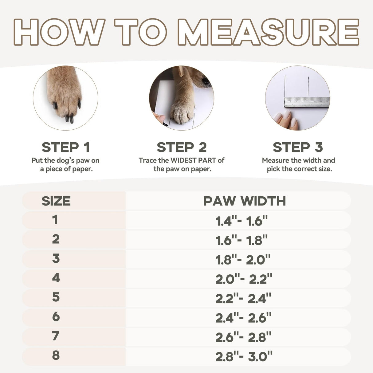 Furrtripsy Dog Booties,Waterproof Dog Shoes for Large Medium Small Dogs,Suitable for Summer Hot Pavement,Adjustable Non-Slip Rubber Paw Protector (Brown, #7 (Width 2.8 inch) for 63-78 lbs)