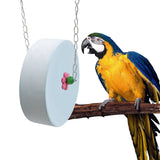 BingegePet Bird Beak Grinding Stone – Large Blue Cylinder Parrot Chew Toy with Metal Hanging Chain – Cage Accessory for Macaws, African Greys, Cockatiels & Medium to Large Birds