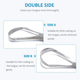 2-Pack Tongue Scraper, 100% 304 Surgical Stainless Steel Tongue Cleaner for Both Adults and Kids, Professional Reduce Bad Breath Metal Tongue Scrapers, Help Your Oral Hygiene (with 2 cases)