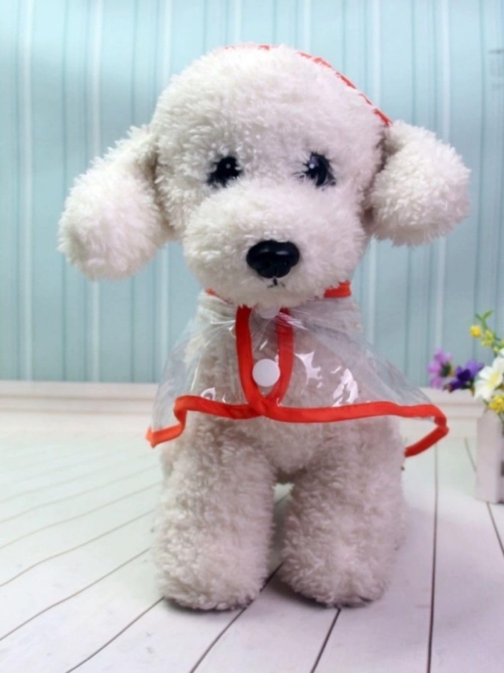 Harikaji Pet Raincoat,Small Dog Waterproof Puppy Raincoat Coat Transparent Pet Dog Rainwear Clothes for Small Dogs Cats (L,Red)