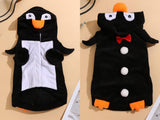 IOICYBF Pet Costume for Small Dogs Cats,Halloween Hoodies Winter Puppy Coat Outfits Funny Pajamas Clothes for Christmas Party,Penguin M