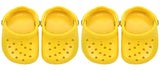 4 PCS Small Dog Sandals, Shoes for Dogs, Candy Colors Dog Sandals for Photo, Doggy Rubber Slipper Shoes Yellow