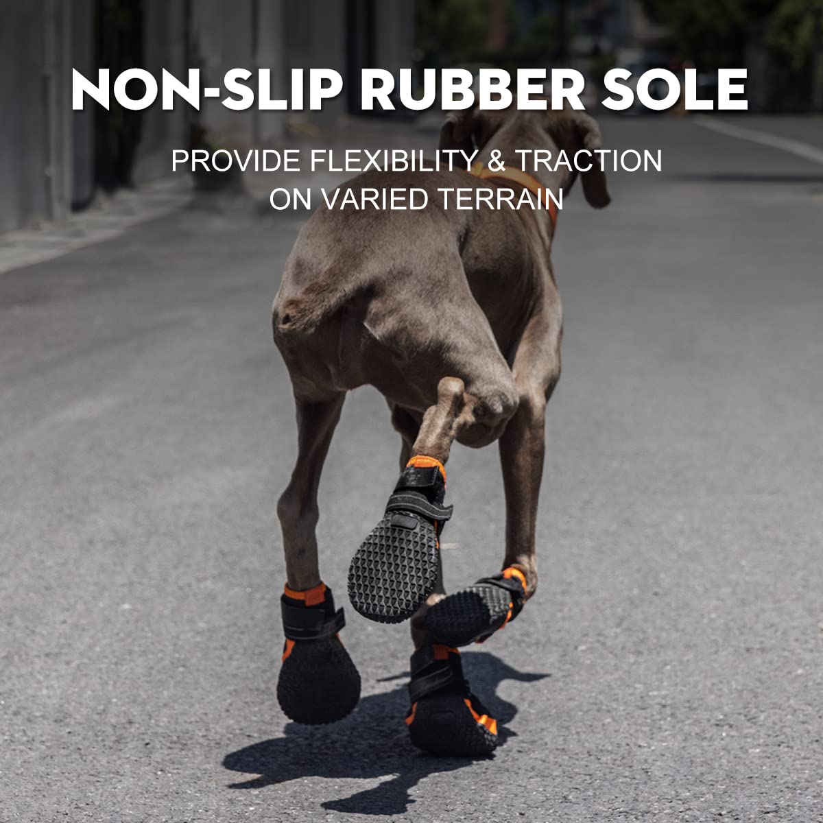 Boxxberk Dog Boots for Large Dogs,Waterproof Dog Booties for Winter Snow,Anti-Slip Dog Shoes Paw Protector with Reflective Strap for Hot Pavement,Hardwood Floor,Outdoor Hiking (Black, 2.75")