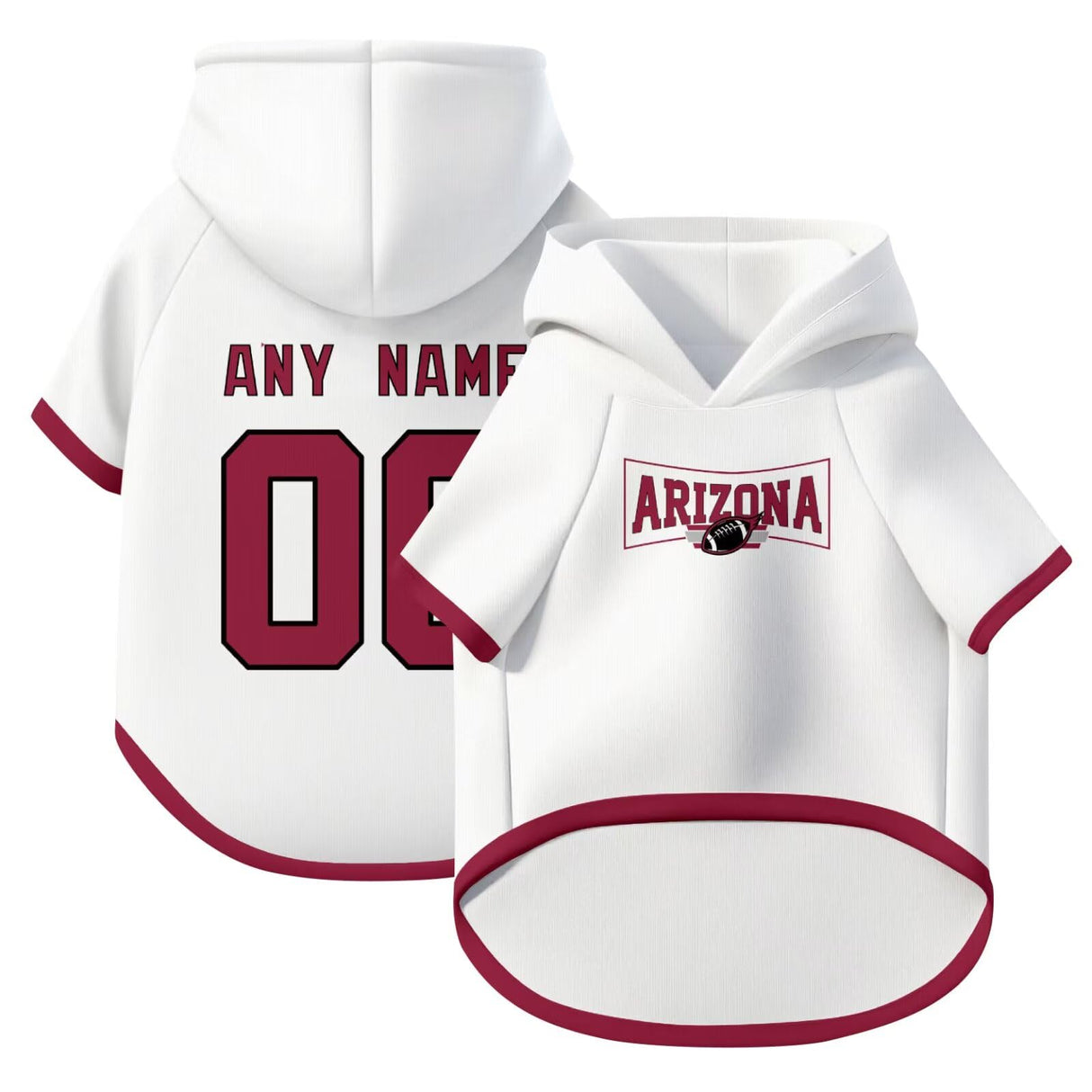 ANTKING Arizona Dog Hoodie T-Shirt Custom Name and Number Jersey Pet Clothes Gifts