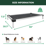 FXW TitanNest Chew-Proof Elevated Dog Bed, Raised Cot for Indoor/Outdoor/Camping Use, Durable & Waterproof Cooling Pet Bed for Extra Large Dogs, 56.0" L x 31.0" W x 7.3" H, Black