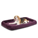 Patas Lague Bolster Dog Bed for Small Dogs 24''x18'', Soft Warm Foam Pet Sofa Bed, Machine Washable Pet Cat Crate Mat for Small Breeds, Taupe