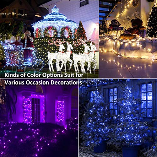BrizLabs USB Christmas Lights, 33ft 100 LED Color Changing Christmas Tree Lights with Remote, Red White, Red Green Xmas Lights Twinkle RGB Multi Color Lights for Indoor Christmas Tree Party Fireplace