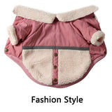 Vecomfy V-Collar Dog Coats for Medium Dogs Sweater Fleece Lining Warm Doggie Jacket for Cold Winter Pink L