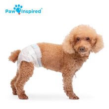 Load image into Gallery viewer, Paw Inspired 32ct Disposable Dog Diapers | Female Dog Diapers Ultra Protection | Diapers for Dogs in Heat, Excitable Urination, or Incontinence (Small)
