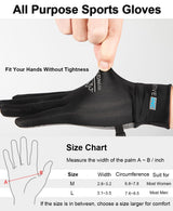 SUJAYU Full Finger UV Protection Gloves - Women & Men's Thin Fishing, Hiking, Cycling, Driving, Gym Gloves (Grey, Large)