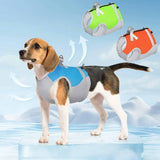 Orange Dog Cooling Vest Cooler Shirt with Harness D-Ring & Reflective Stripes for Medium Dogs Lightweight Breathable Zip Up Pet Cooling Jacket XL