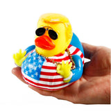 Rubber Ducks Car Duck Dashboard Decoration Squeak Trump Ducks Toys Car Ornaments Car Décor Accessories with Sunglasses and Gold Necklace(Style B)