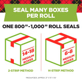 Scotch Sure Start Packing Tape, Clear, Quiet Unwind and Easy Start, 1.88 in. x 22.2 yd., 6 Tape Rolls with Dispensers