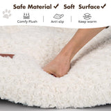 Dog Bed Crate Pad - Rosette Pattern White Velvet Pet Bed Anti-Slip Comfy Kennel Pad for Crates Rosette White M
