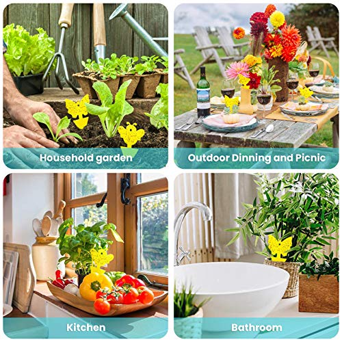 NiHome 48-Pack Yellow Sticky Traps with Twist Ties Indoor & Outdoor Plant Bug Fly Glue Catcher Nontoxic Odorless for Home Garden
