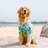 HDKUW Large Dog Hawaiian Costume, Dog's Cool T-Shirts Summer Clothes, Hawaiian Shirt for Large Dogs, Design for Summer Luau Style Beach Camp Vacation 7XL Blue