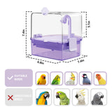 YOOSO WING Automatic Bird Baths for Cage – Indoor Parakeet Bath with Pump, Bird Shower with 2 Modes Running Water, Bird Cage Accessory for Pet Birds Conure Budgies Cockatiels Lovebird (Purple)