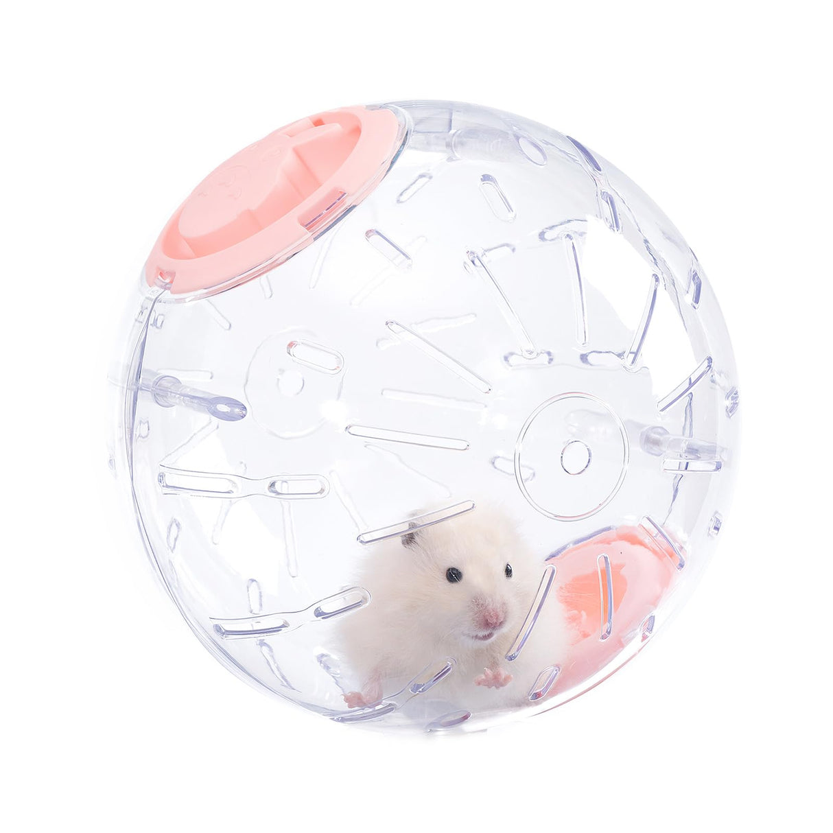 7.9 Inch Hamster Ball, Running Ball Toy, Transparent, Breathable, Promote Exercise Health, Reduce Stress, Easy to Clean, Hamster Accessory, for Syrian Dwarf Hamster, Gerbils, Mice, Small Pets, Pink