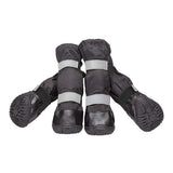 Billionchains 4 PCS Dog Boots Waterproof Dog Shoes with Reflective, Anti-Slip Pet Paw Protectors for Snowy, Rainy and Hot Pavement, Black, Small