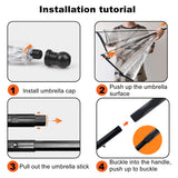 ZEFOXETO Pet Dog Transparent Umbrella, Clear Folding Adjustable Leash, Keeps Pet Dry in Rain (Bending Hook)