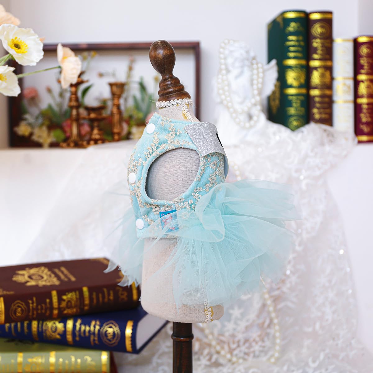 Furbabycare® Fashion Sweet Puppy Dog Autumn and Winter Princess Skirt Pet Dog Lace Cake Camisole Tutu Dress J-Blue X-Small