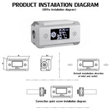 DIYhz G1/4 aluminum alloy shell LCD displaydigital display flow thermometer temperature indicator CPU temperature monitor Silver