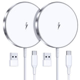 Magnetic Wireless Charger 15W Fast Mag Safe Charger for Cell Phone 16 Pro Max/16 Pro/16 Plus/16/15/14/13/12 Series 2 Pack Charging Pad for AirPods 3/2/Pro 2/Pro Mag-Safe Original Replacement