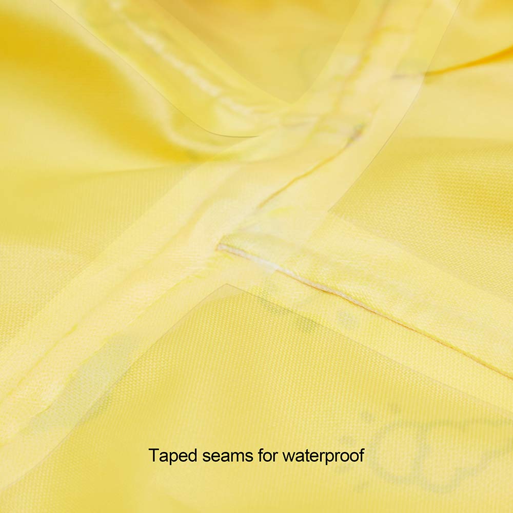 Blueberry Pet 14" Reflective Cloud Prints Lightweight Waterproof Dog Raincoat with Hood & Harness Hole, Sunflower Yellow, Outdoor Rain Gear Jacket 2 Legs for Dogs