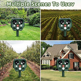 Jahy2Tech Ultrasonic Animal Repeller Solar Animal Deterrent with LED Flash Lights & Alarm Outdoor Waterproof Repellent for Cat Rodent Squirrel Dog Rabbit Raccoon Skunk Fox Deer