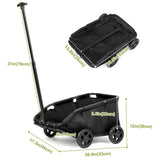 Wedyvko Mini Dog Stroller, Foldable Strollers for Mini Pets with Storage Bag, Built-in Cushion and Safety Rope, Shopping Catrs with Extendable Pull Handle, Dog Carrier with Wheels (Black)