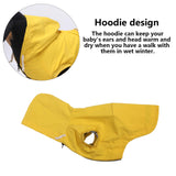 Dog Raincoat rain Jacket Dogs Waterproof fit for Small Medium Breeds Zipper Closure Pocket Storage in Cold Day - Yellow - S