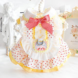 AZA Dog Princess Dresses for Small Dogs Lolita Clothes Costume Pet Hoodies Girl Cute Coat Outfits Spring Costumes (S,Yellow)