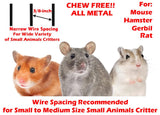 3-Levels Easy Portable Collapsible Ferret Chinchilla Sugar Glider Rats Mouse Animal Critter Chew-Proof Metal Carrier Travel Cage with Narrow 3/8-Inch Bar Spacing Easy to Setup No Tools Needed