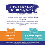 PupGrade Skin & Coat Soft Chew Supplement for Dogs – Supports Healthy Skin, Coat, and Immune Function - Rich in Natural Fish Oil, Omega Fatty Acids, and Vitamins – 60 Soft Chews