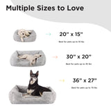Best Friends by Sheri Lux Lounge Bed Calming Faux Fur Dog Bed, Gray, Large, 36" x 27"